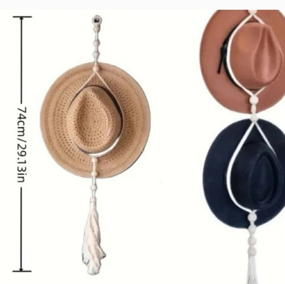 Bohemian Macramne Wall Hat Hanging Decor - Picture 2 of 4